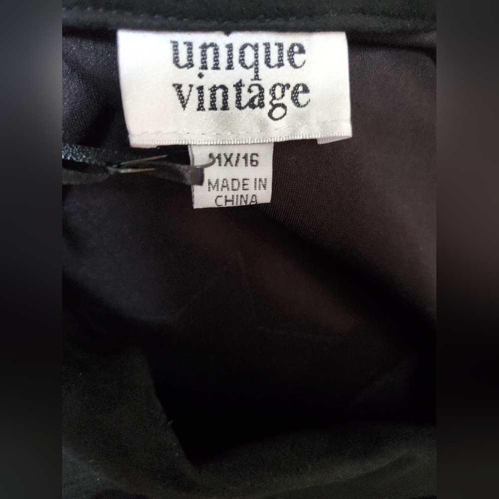 NWT Unique Vintage Black Faux Suede Tassle Fringe Cropped Jacket 1X / 16 - Picture 13 of 16